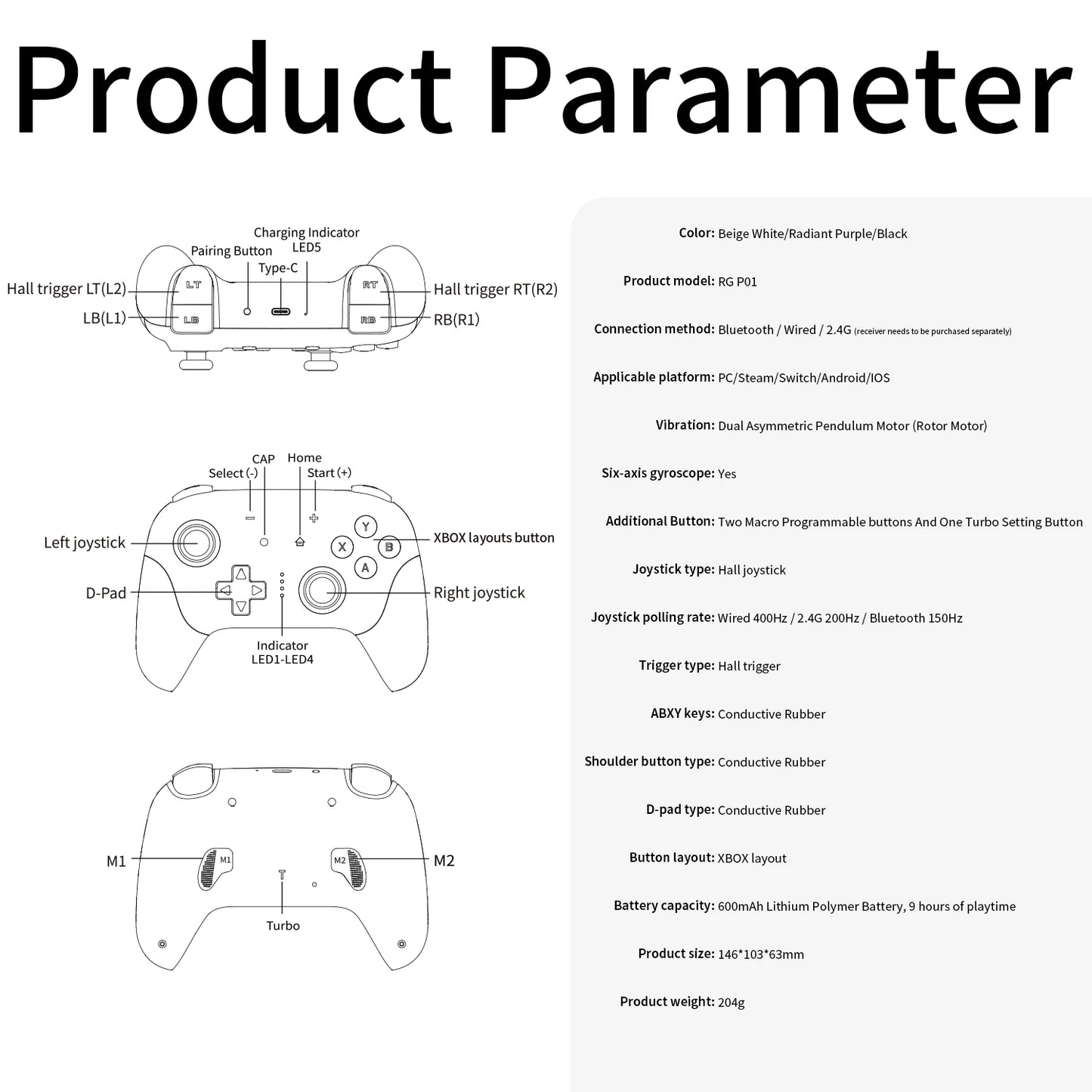 Anbernic Xbox Gamepad Controller for PC Android iOS Steam