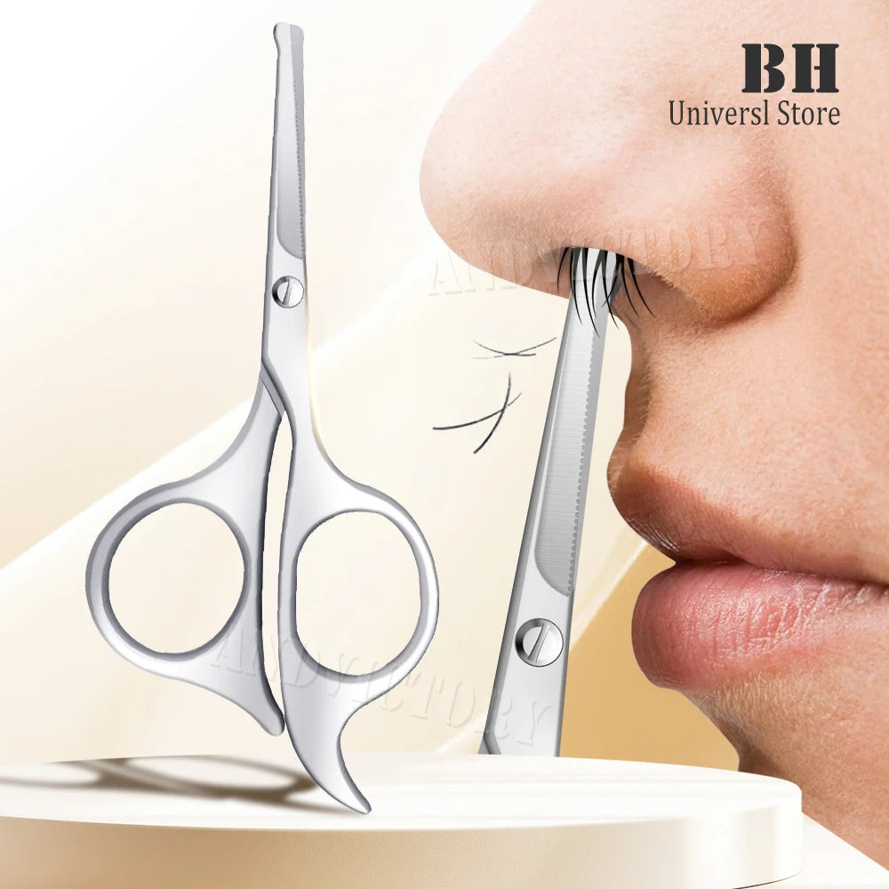 Nose Hair Scissors Facial Hair Remover Stainless Steel Makeup Tool