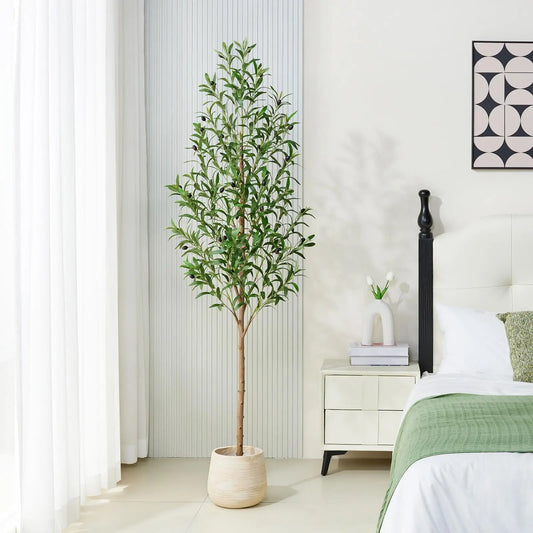 Durable Artificial Olive Tree Indoor With Real Wood Trunk