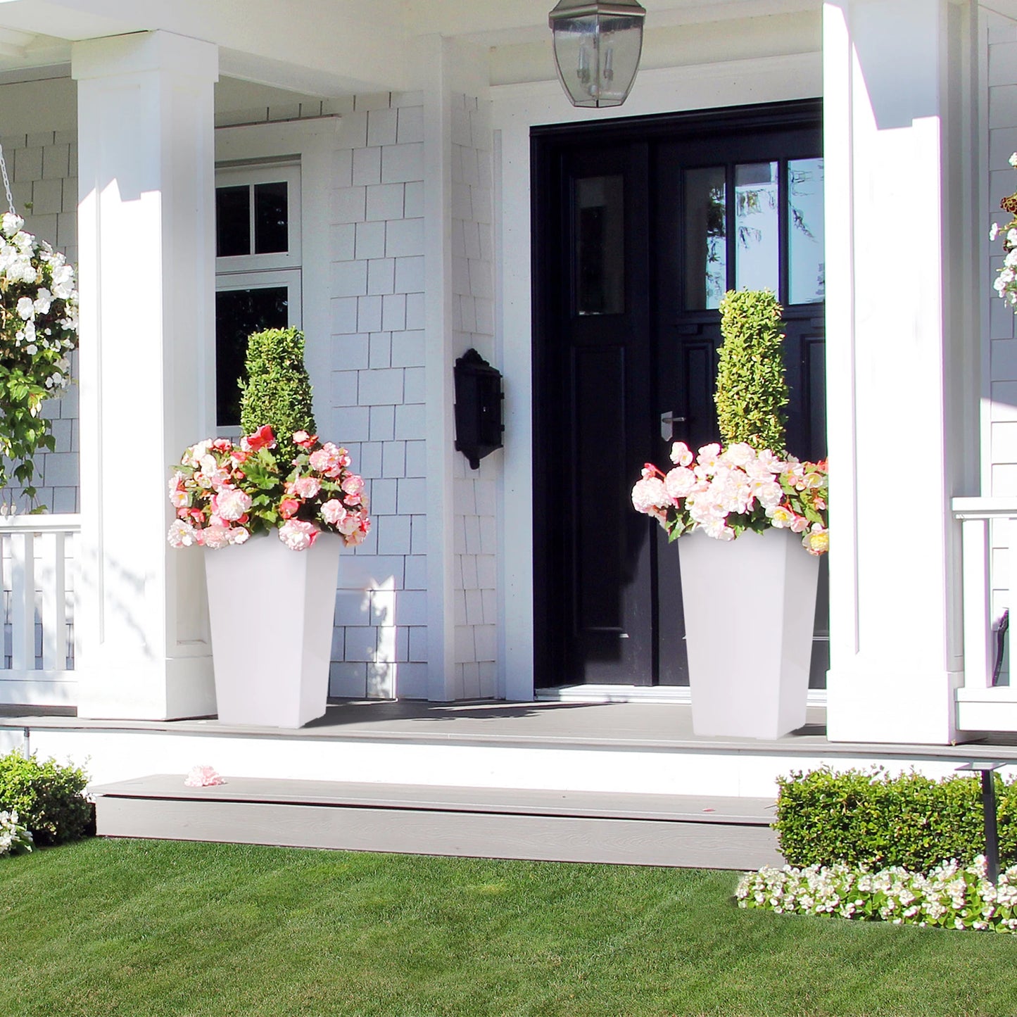 Two Pack Indoor Outdoor Planter With Shelf Insert Set