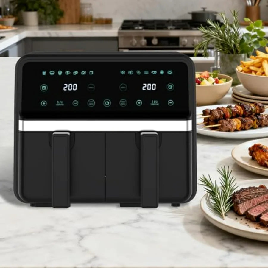 Dual Basket Air Fryer With Digital Touchscreen For Healthy Cooking