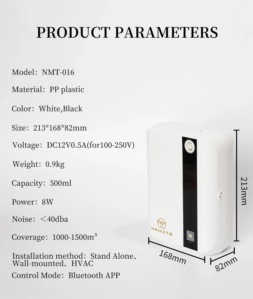 Namste Bluetooth Aroma Diffuser With Essential Oils 1000-1500m3 Coverage