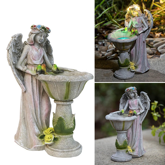Luminous Resin Fairy Garden Solar Angel Statue Ornament