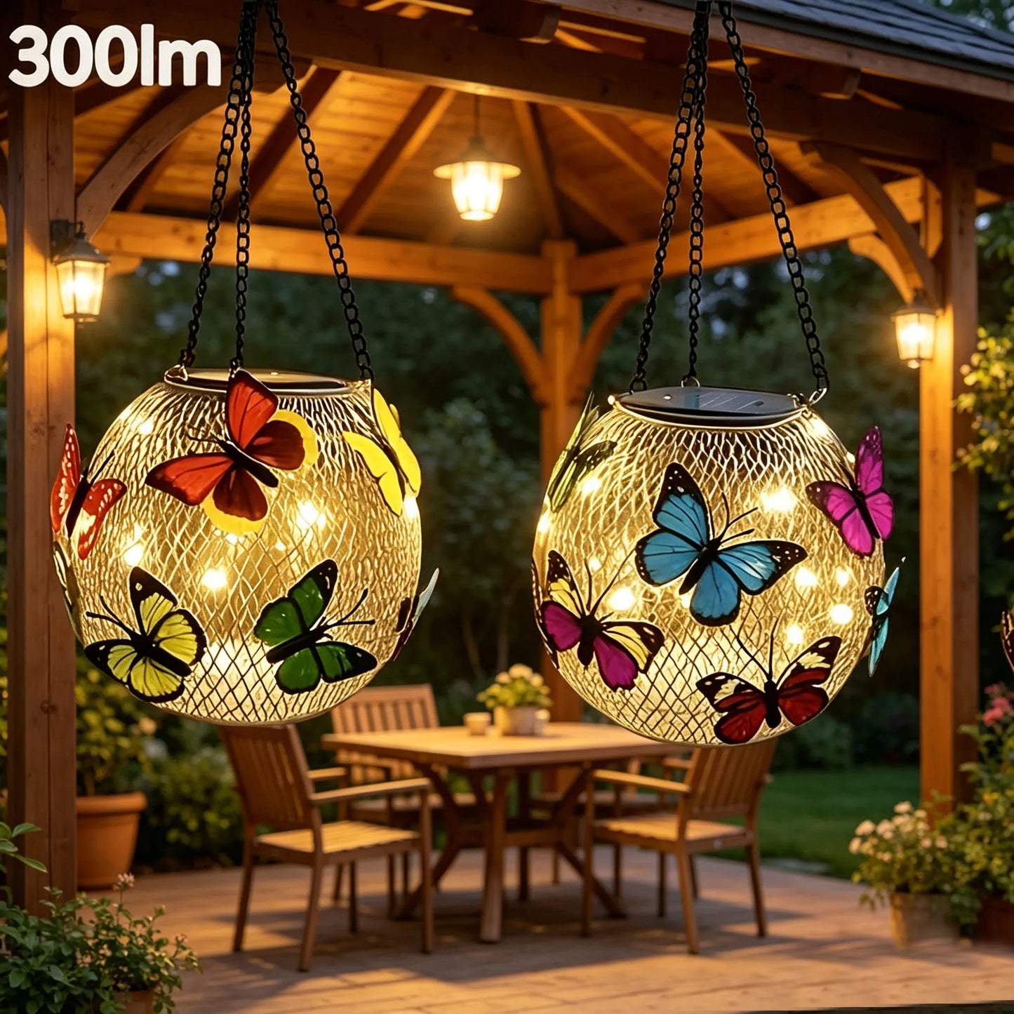 Solar Butterfly Mesh Lights 2 Pack For Outdoor Landscape Garden