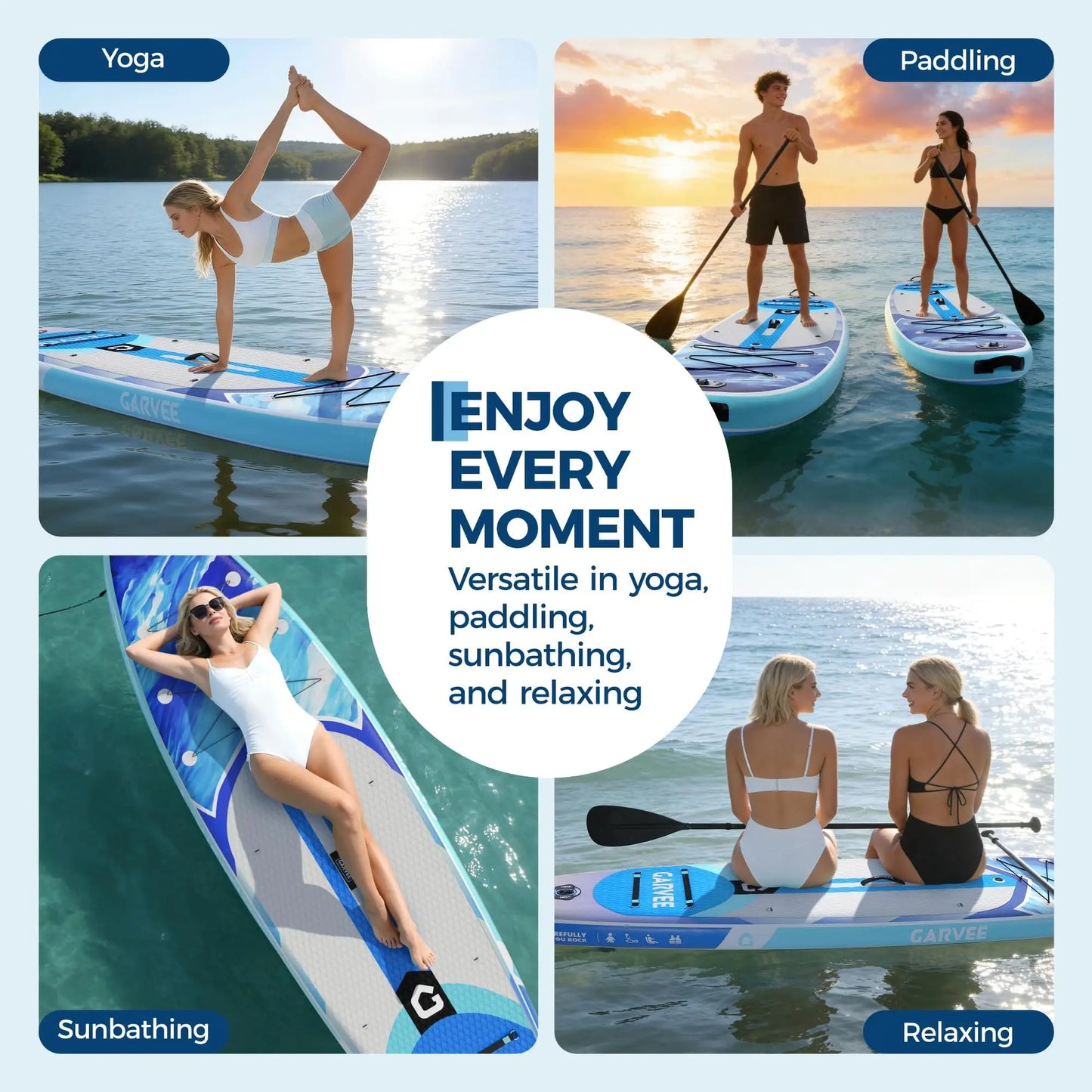 Extra Wide Inflatable Stand Up Paddleboard for Adults and Youth