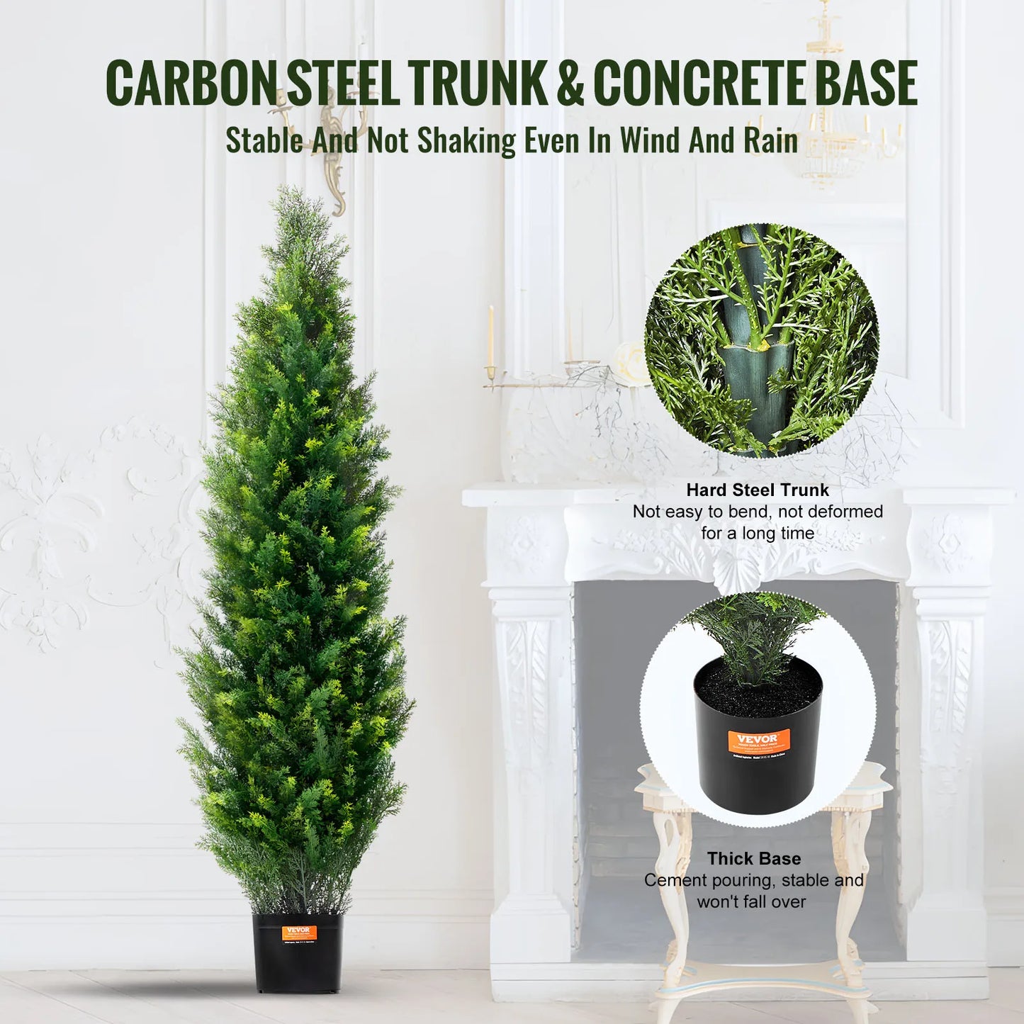 SucceBuy Artificial Cedar Topiary Tree Evergreen Faux Plant