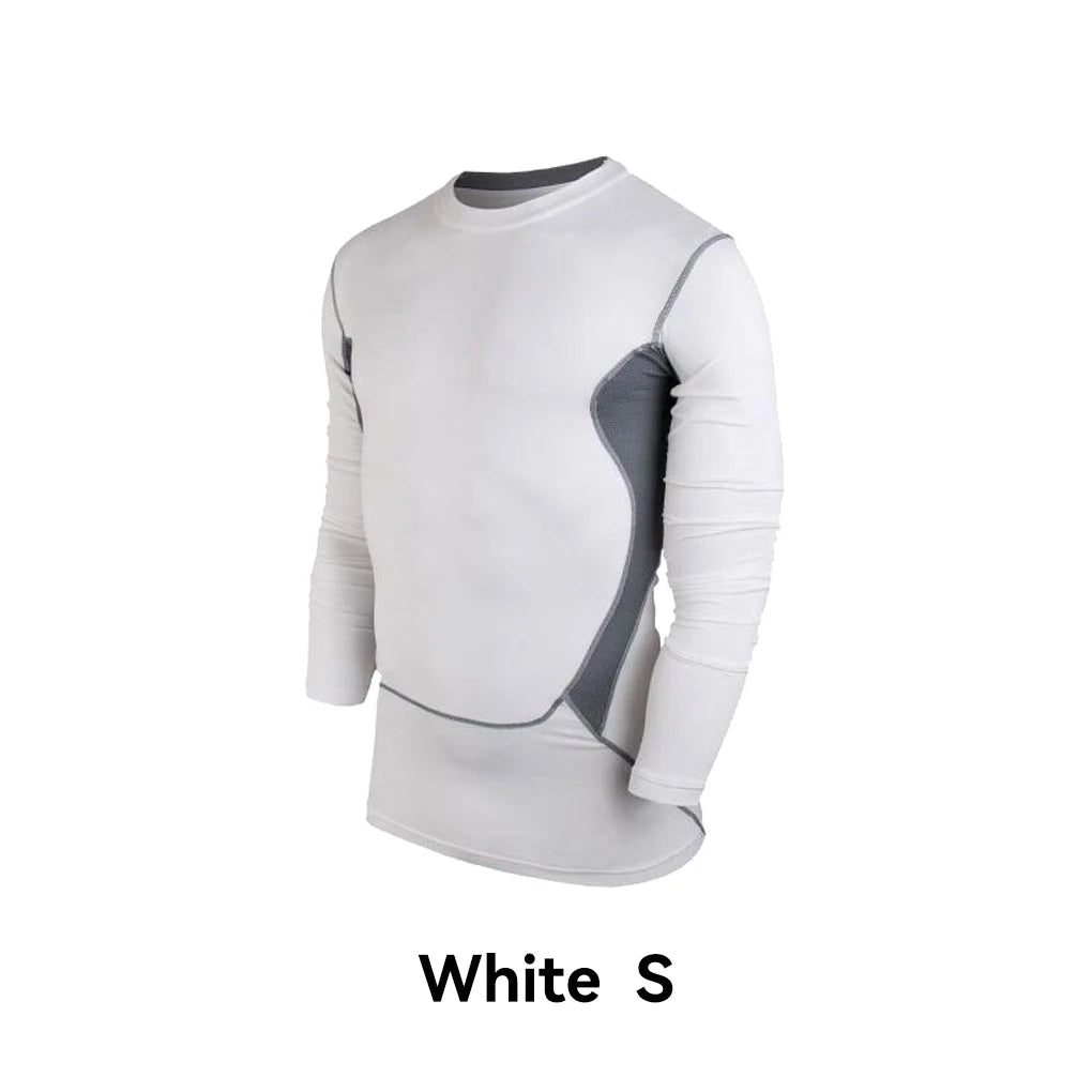 Men's Thermal Compression Long Sleeve Athletic Running Tights Shirt