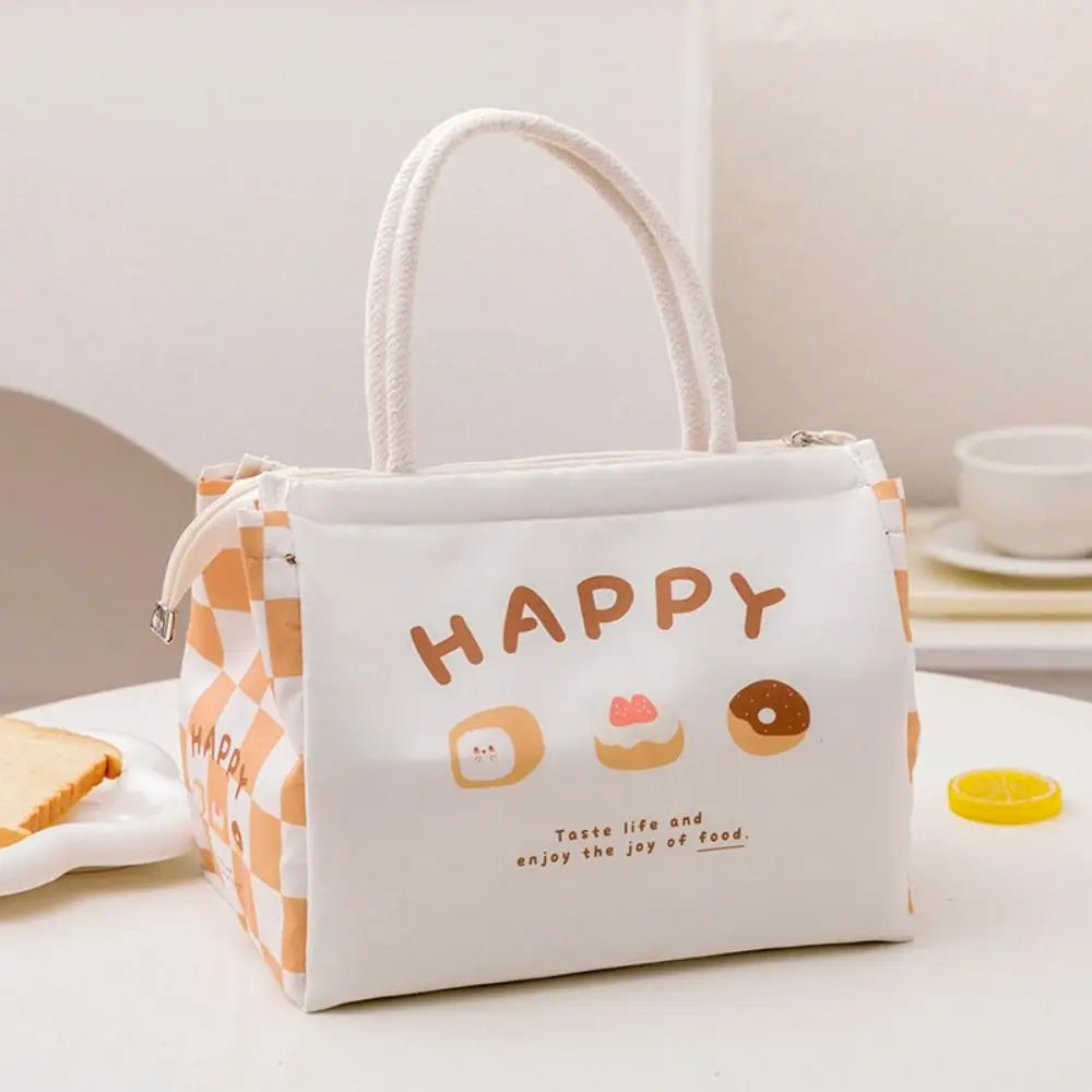 Cute Thermal Lunch Bag For Women And Kids Oxford Cloth