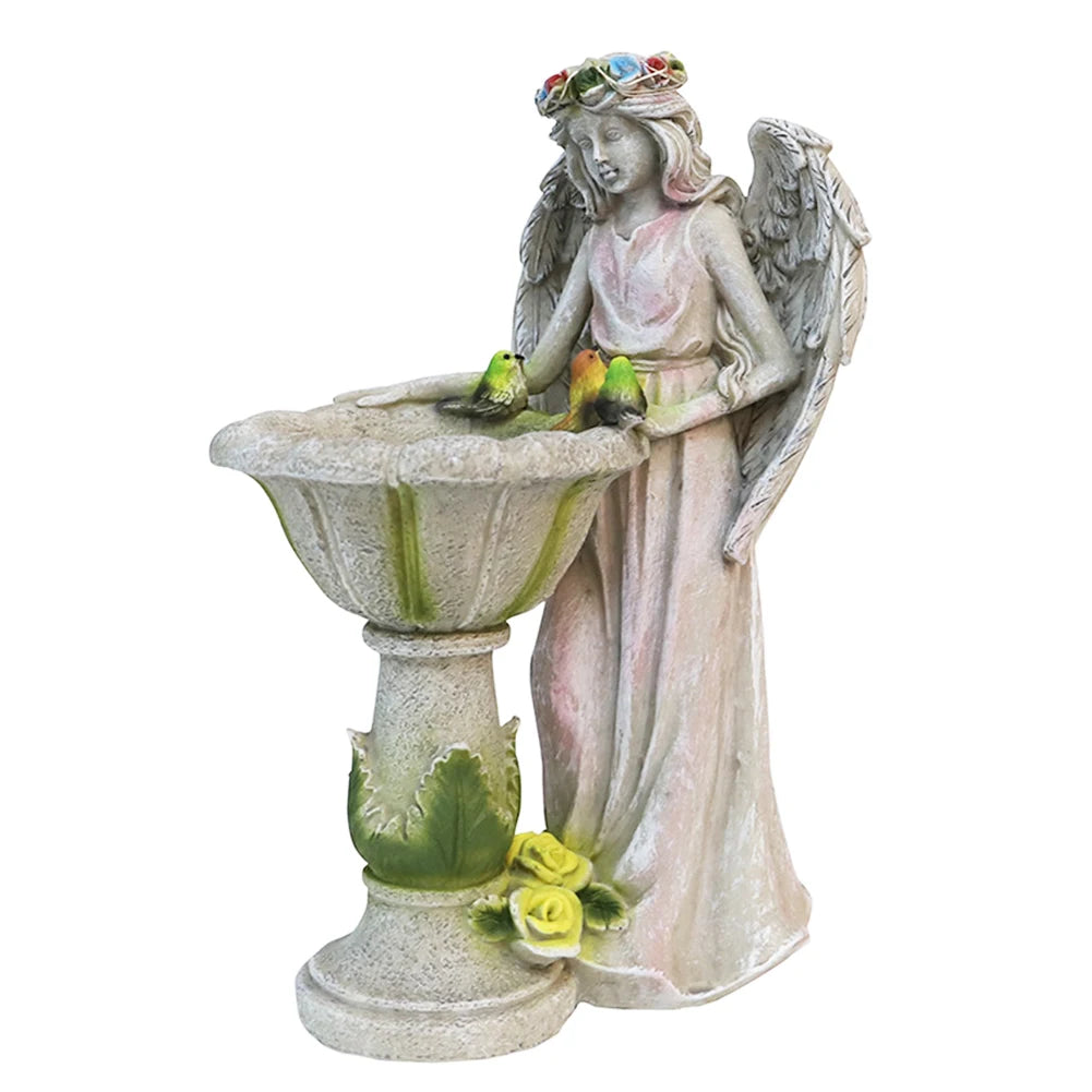 Luminous Resin Fairy Garden Solar Angel Statue Ornament