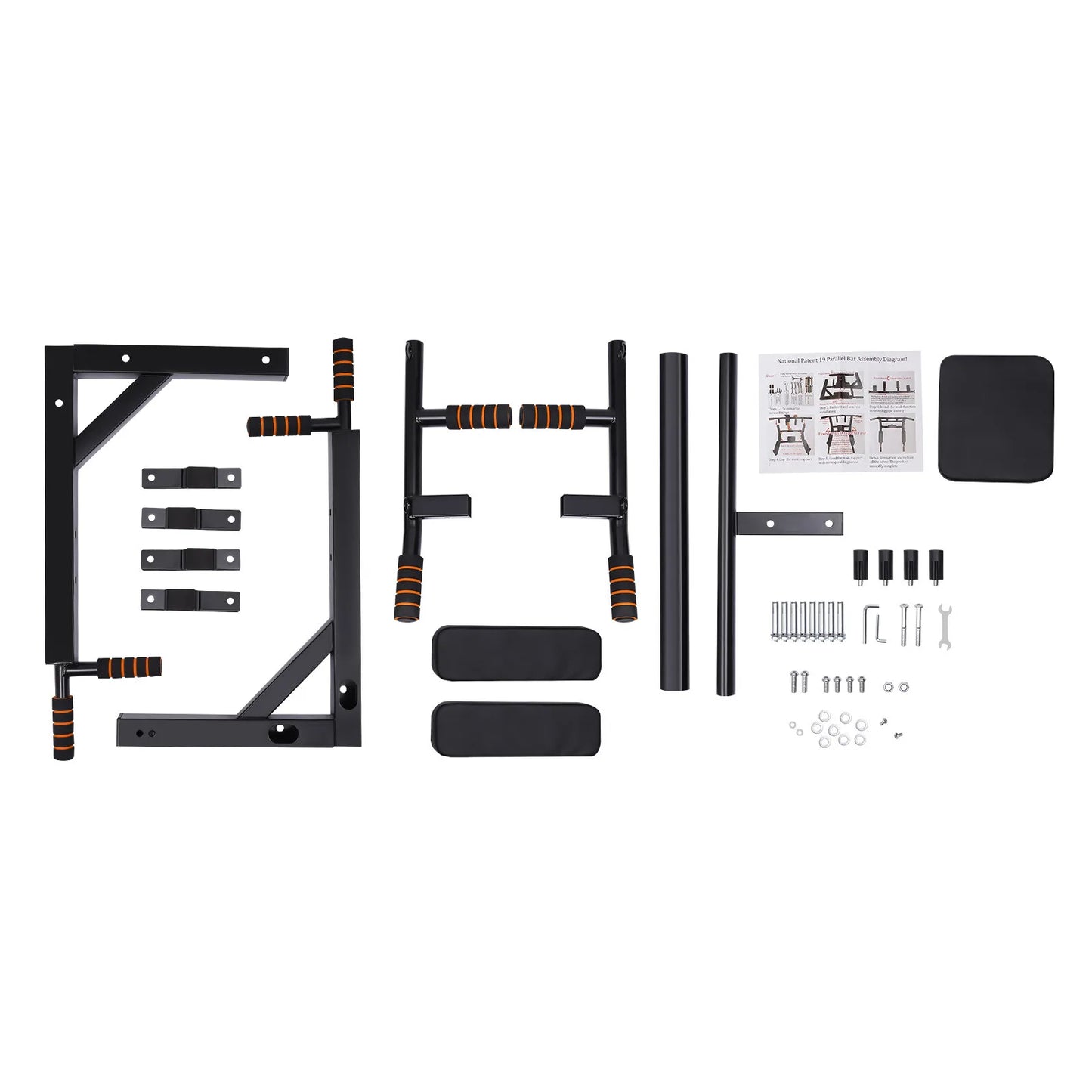 Home Wall Mount Pull Up Bar Dip Stand 200kg Capacity