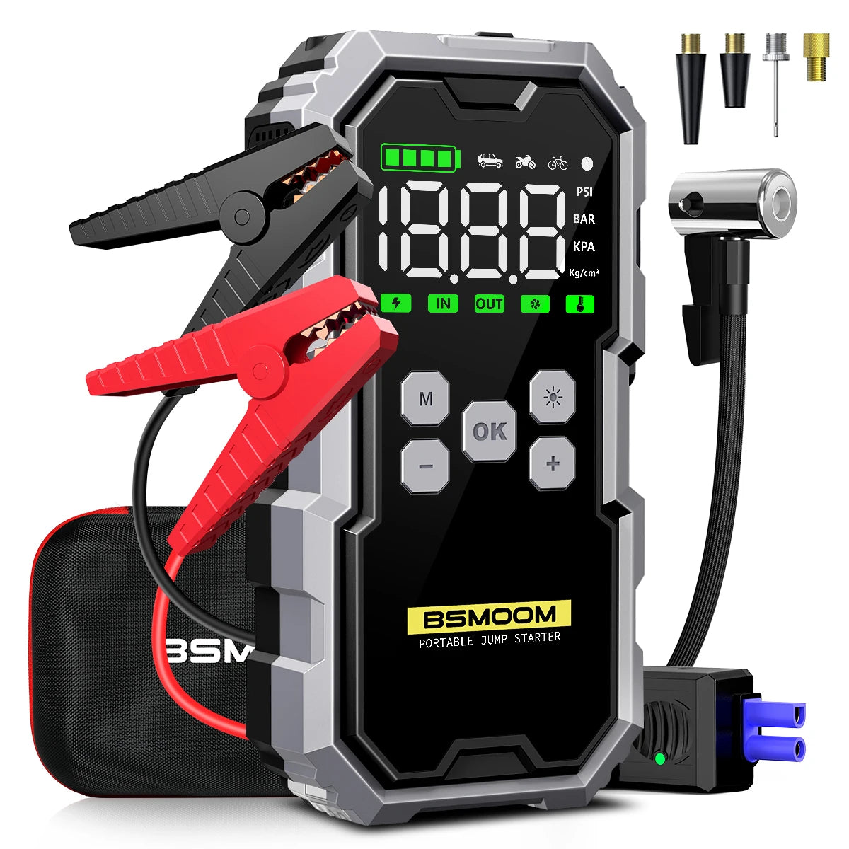 7000A Car Jump Starter With Air Compressor 12V Battery Booster