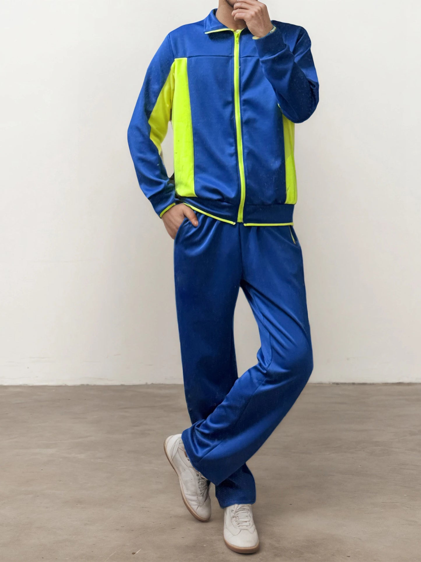 Mens Two Piece Tracksuit Set With Long Sleeve Sweatshirt