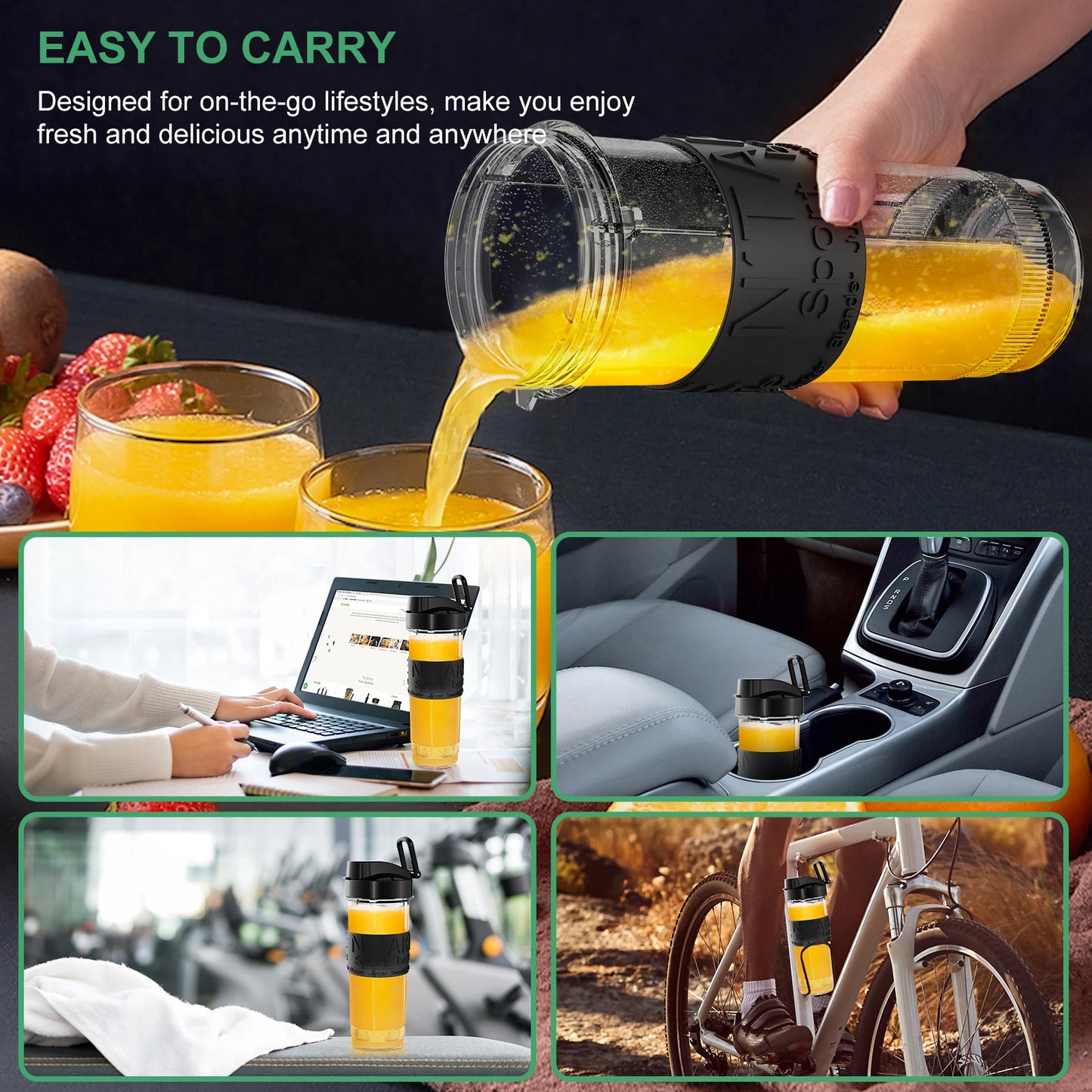 BioloMix 700W 3 in 1 Portable Food Processor Juicer Blender
