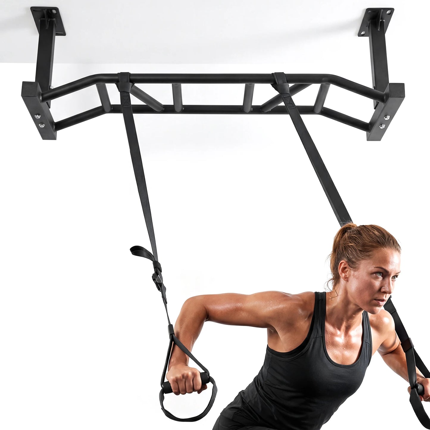 Ceiling Mount Pull Up Bar With Adjustable Height 600Lb Capacity