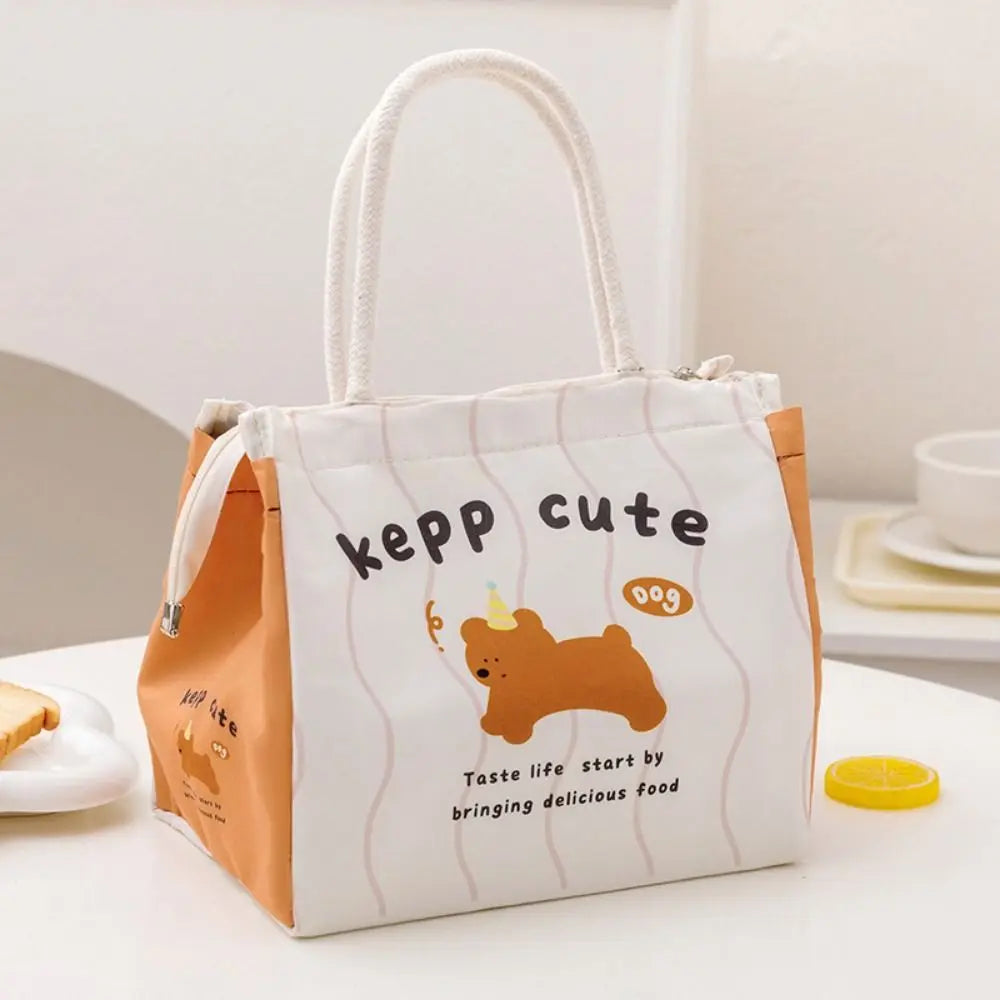 Cute Thermal Lunch Bag For Women And Kids Oxford Cloth