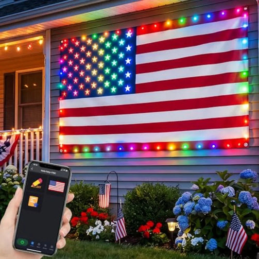Smart Lighted American Flag App Controlled LED Flag