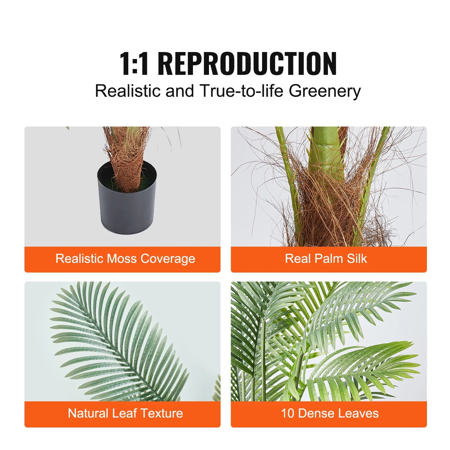 SucceBuy Artificial Palm Tree Faux Plant For Outdoor Display