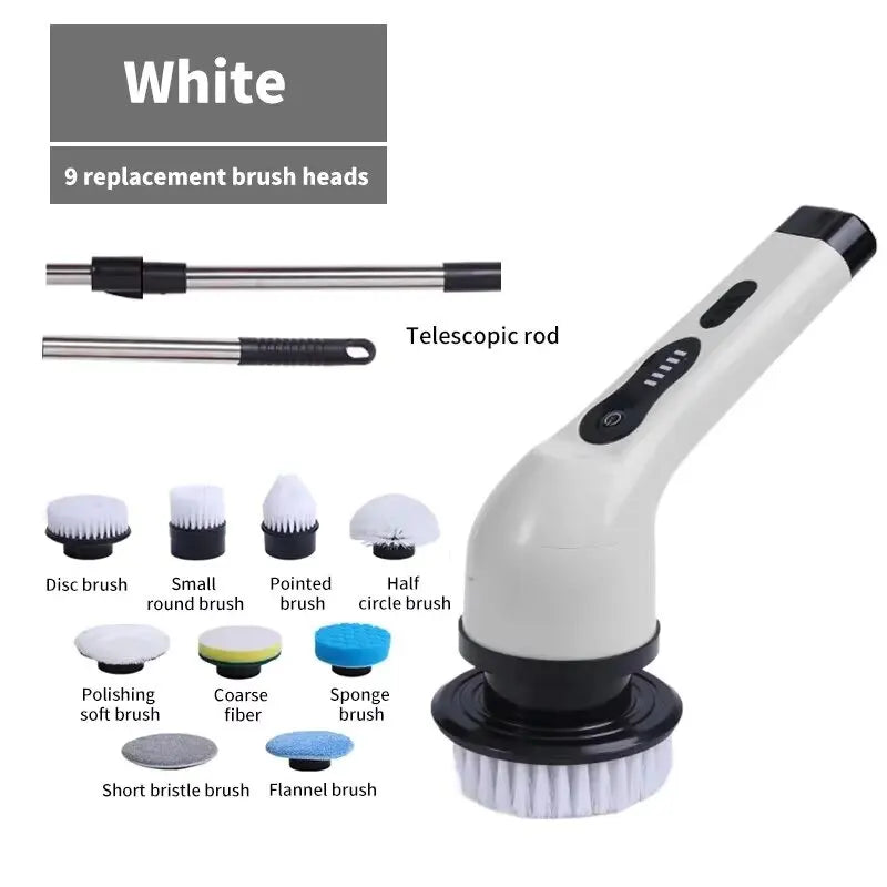 Electric Spin Scrubber 9 In 1 Cordless Cleaning Brush