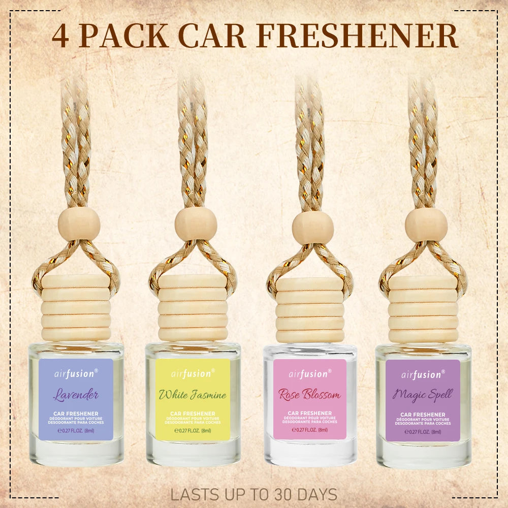4 Pack Hanging Car Air Freshener Diffuser Premium Scent