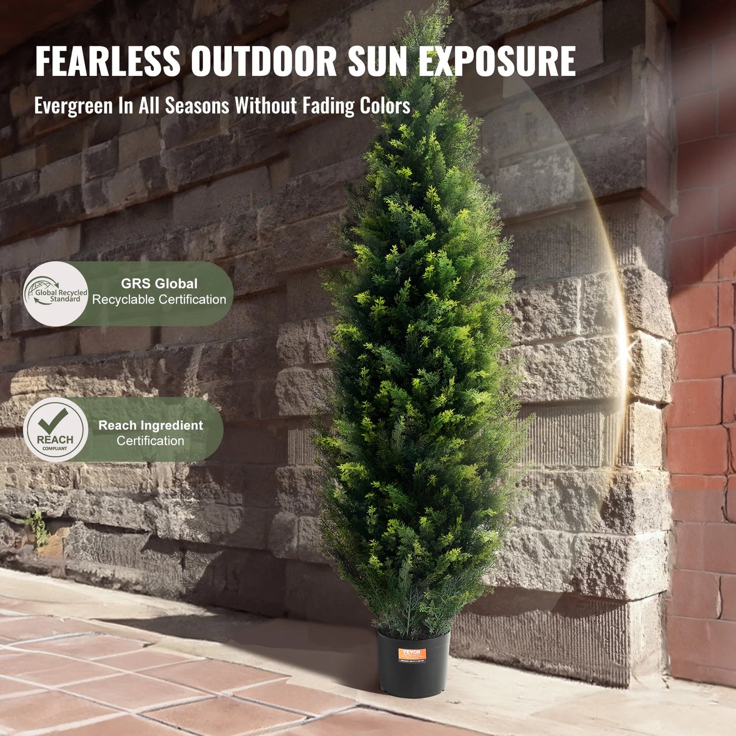 SucceBuy Artificial Cedar Topiary Tree Evergreen Faux Plant