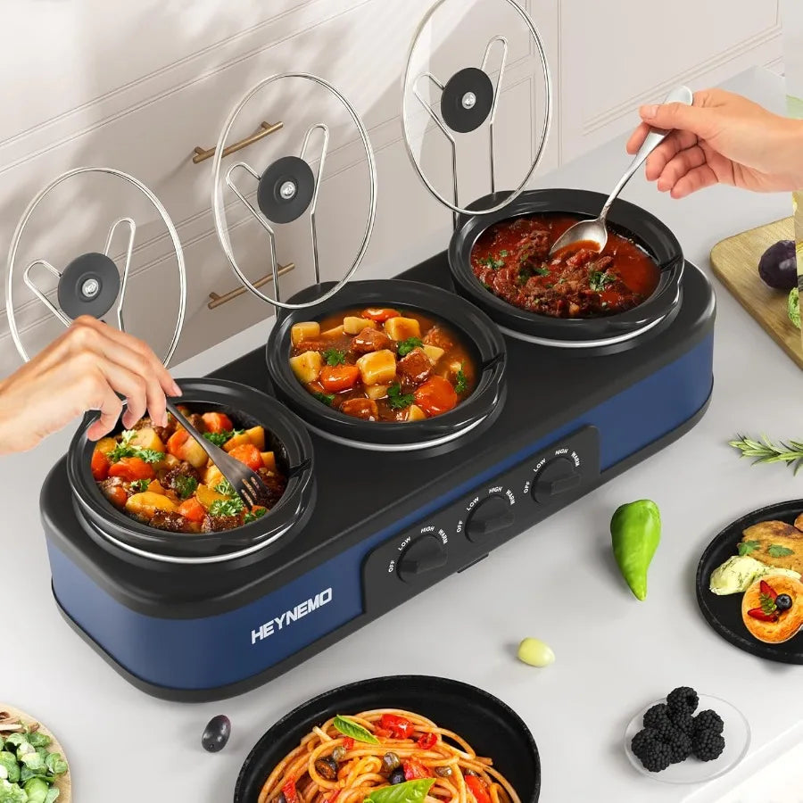 Abay Triple Slow Cooker Buffet Servers and Warmers