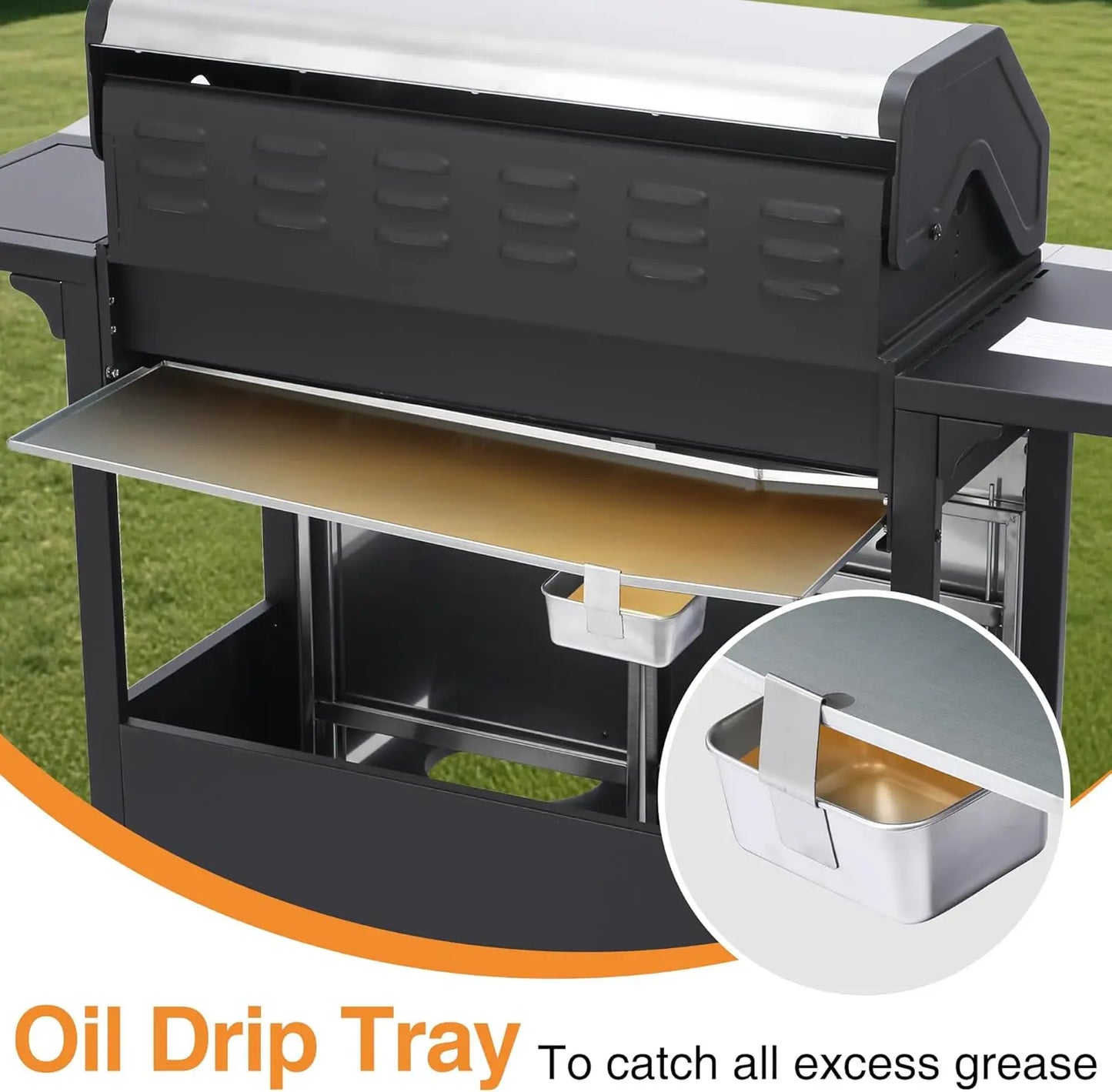 Six Burner Gas Grill With Cast Iron Grates For Backyard