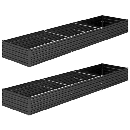 Two Pack Galvanized Raised Garden Bed Kit For Vegetables