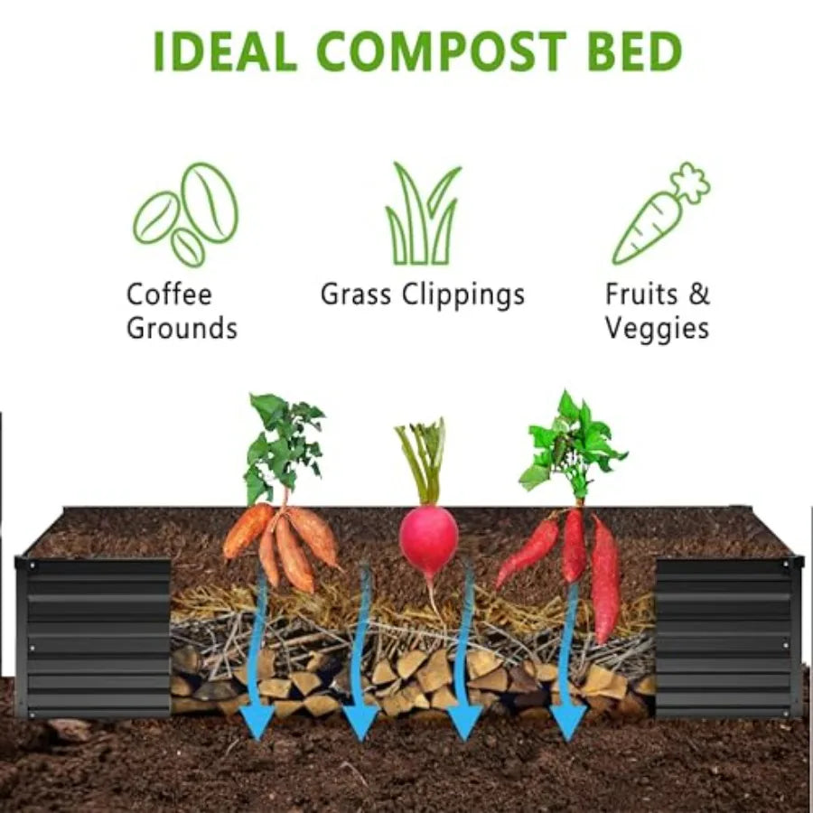 Two Pack Galvanized Raised Garden Bed Kit For Vegetables