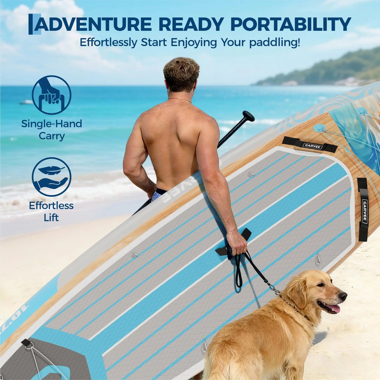 Extra Wide Inflatable Stand Up Paddleboard for Adults and Youth