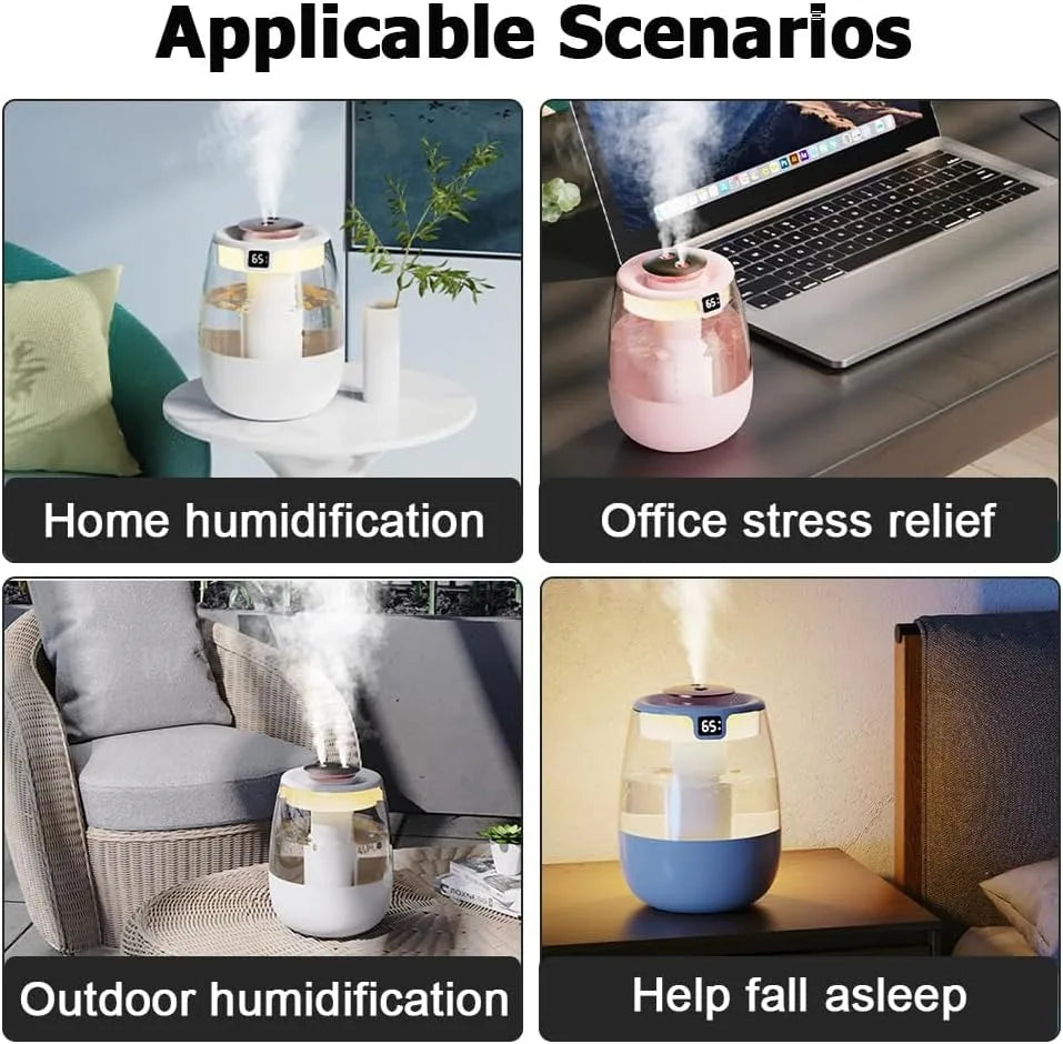 Double Spray Humidifier USB Powered Mist For Rooms