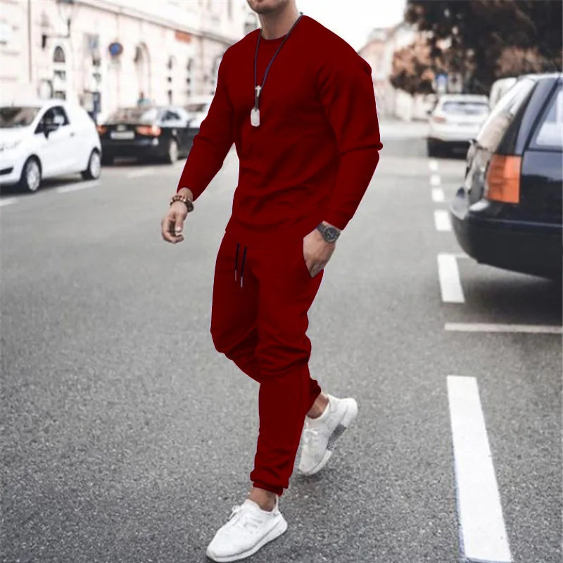 Men's Two Piece Running Sweatshirt and Sweatpants Set