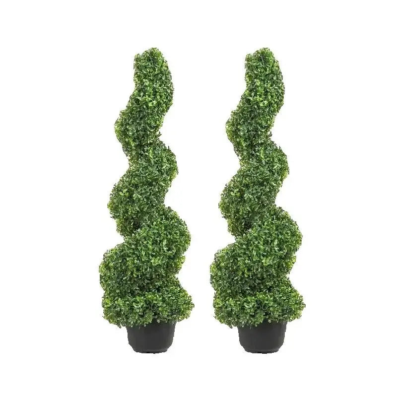 SucceBuy Artificial Boxwood Topiary Spiral Tower For Outdoor Decor