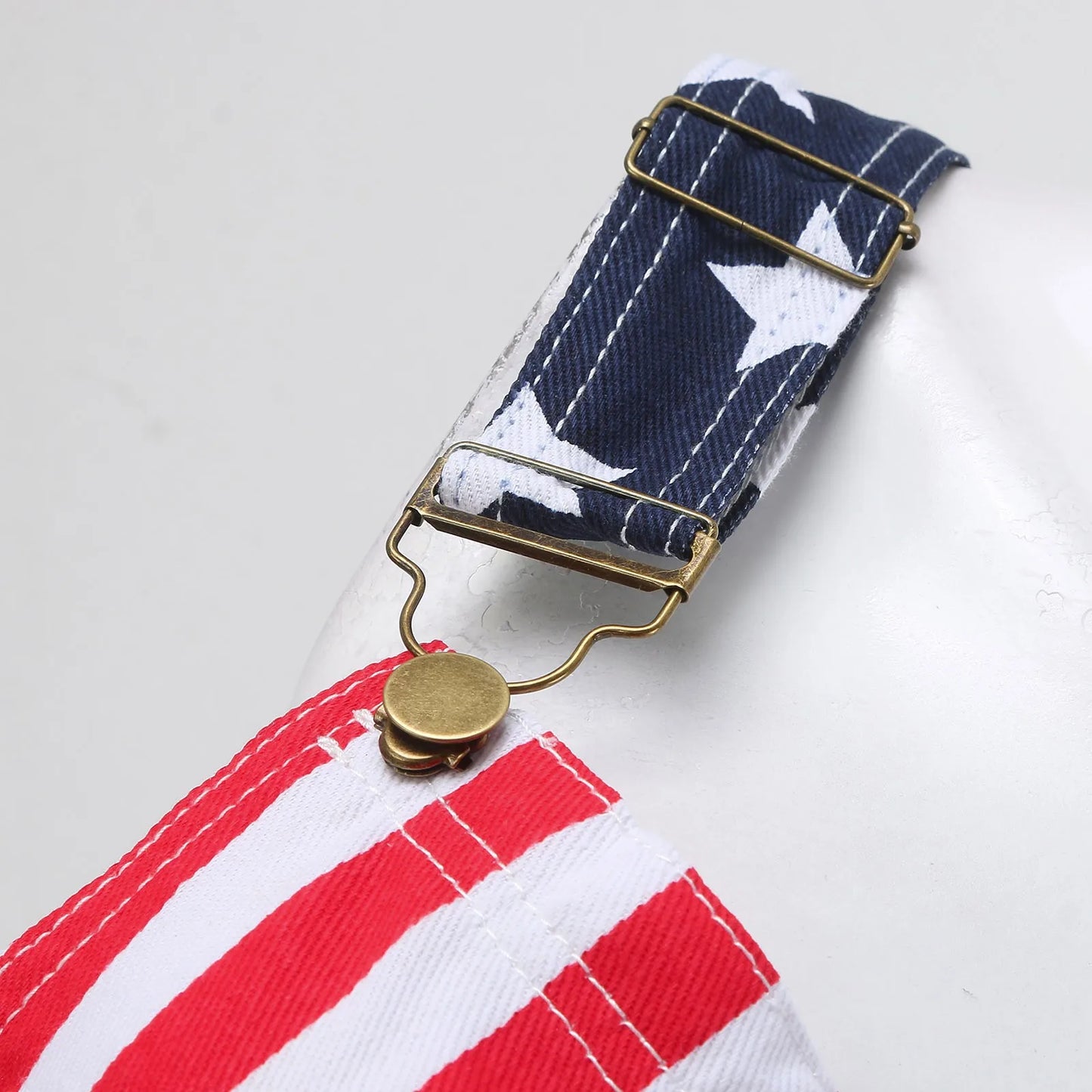 Bib Overall Dress American Flag Print Romper