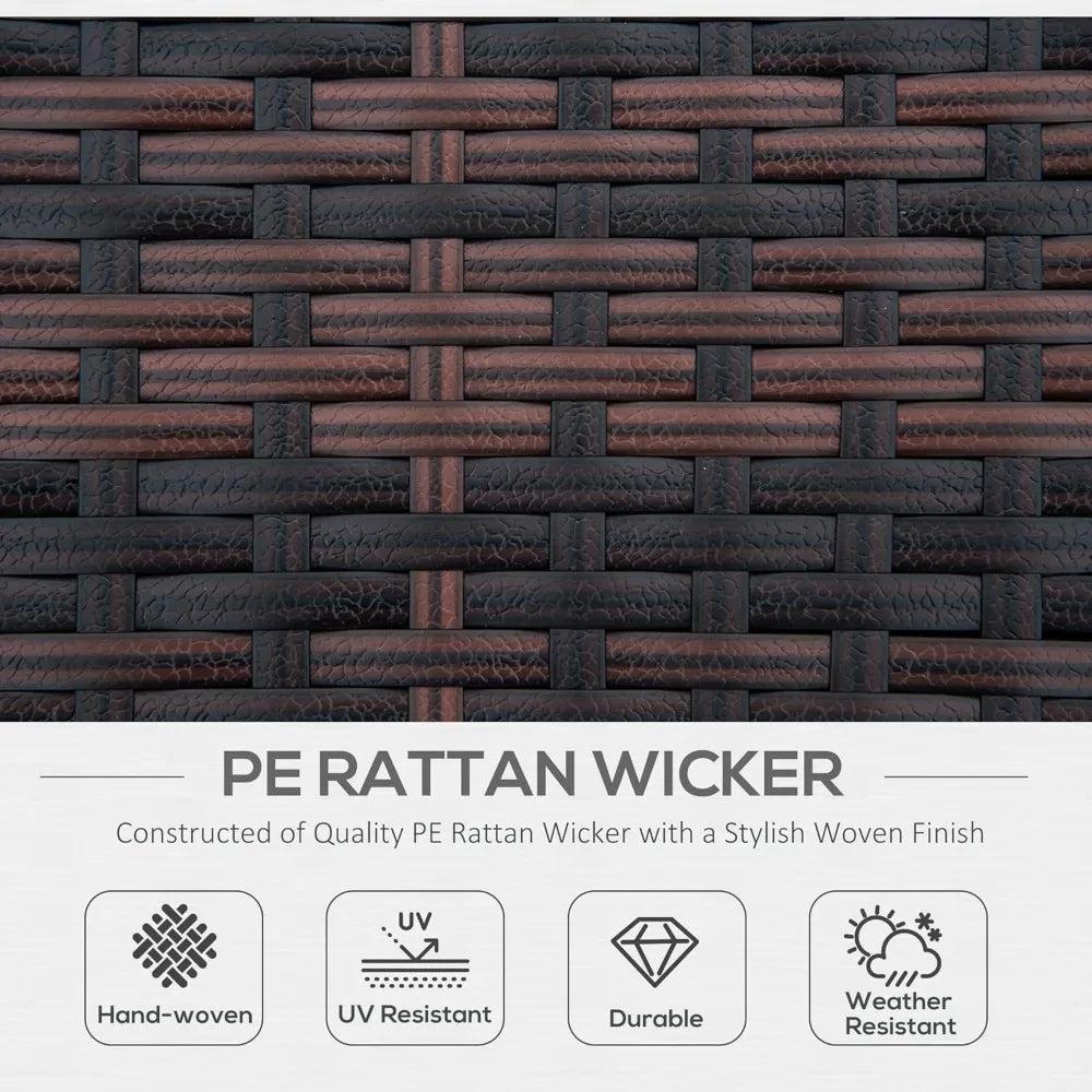 Round Convertible Daybed With Cushions Outdoor PE Rattan 4-Piece
