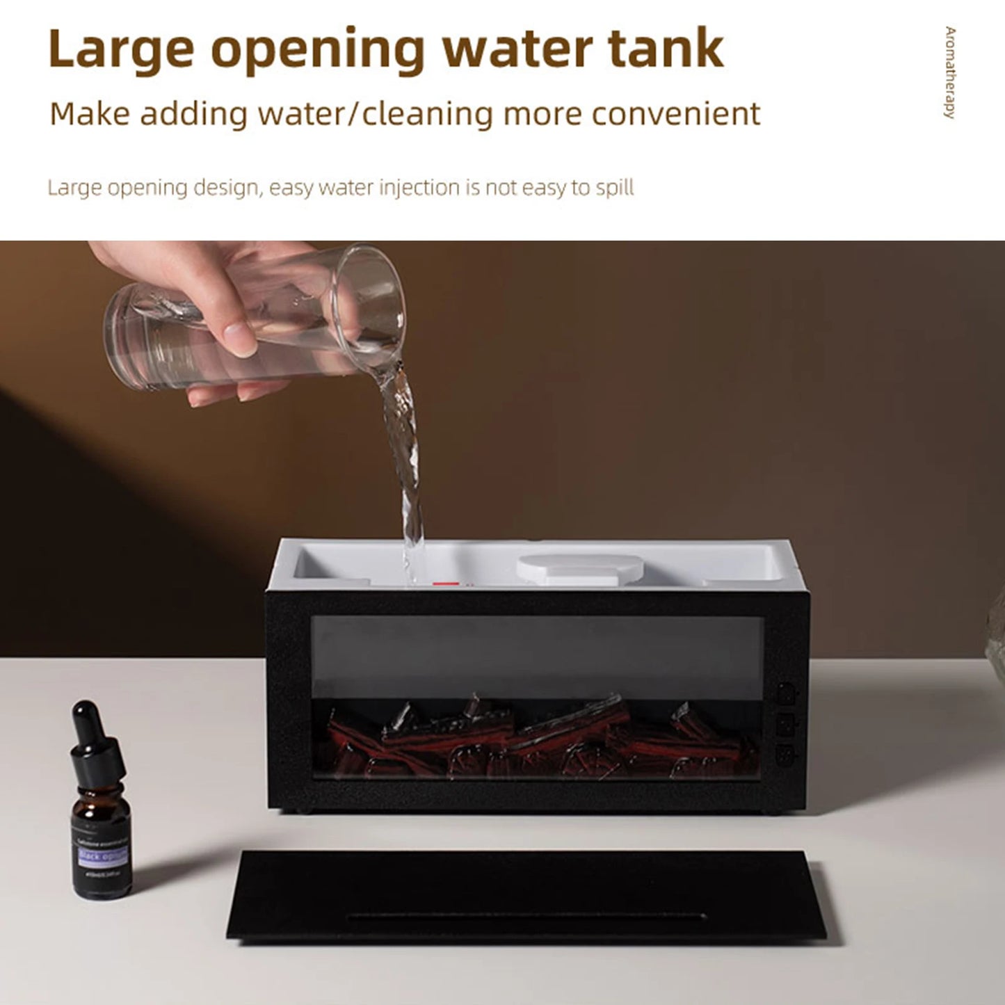 Fireplace Flame Air Diffuser Humidifier Aromatherapy Essential Oil Diffuser
