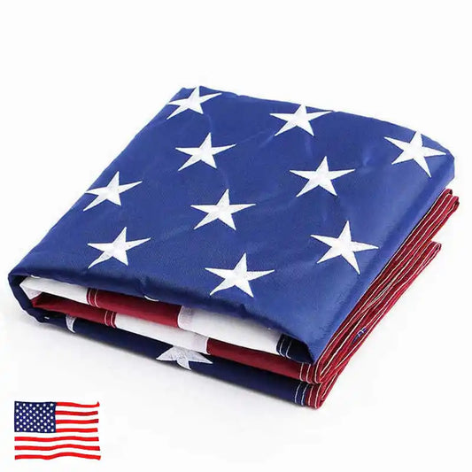 Embroidered USA Flag Banner 50 Stars 13 Stripes Waterproof Oxford Fabric