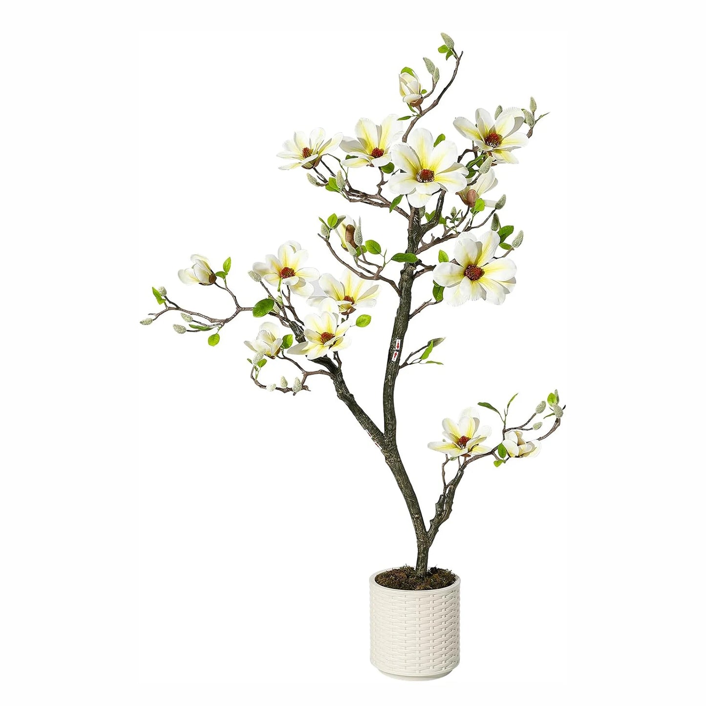 Artificial Magnolia Plant With LED Lights Faux Flower Tree Decor