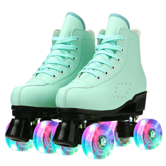 Outdoor Sneakers PU Leather Roller Skates