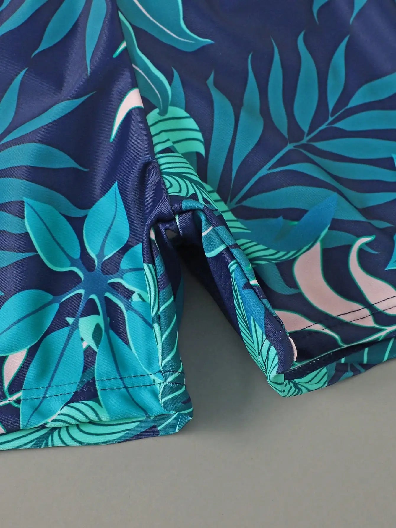 Tropical Print Boys Swimwear Set With Long Sleeve Top