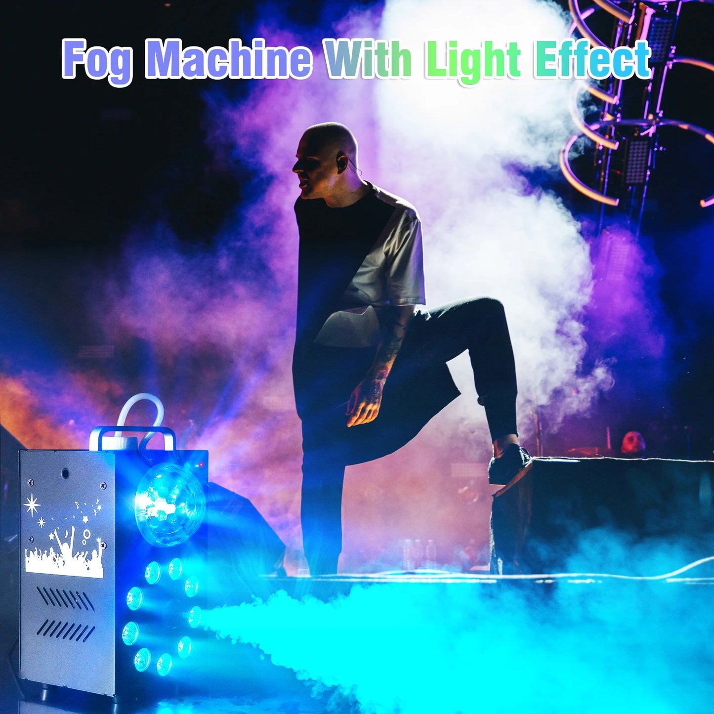 Datewink 700W Fog Machine With 9 LED RGB Stage Lights