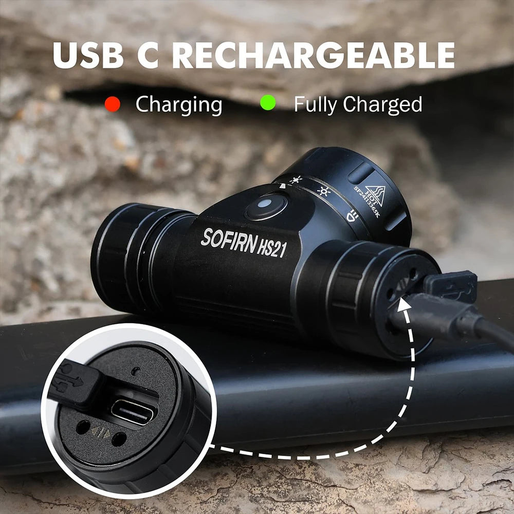 SFT40 18650 USB C Rechargeable Headlamp For Hunting And Hiking