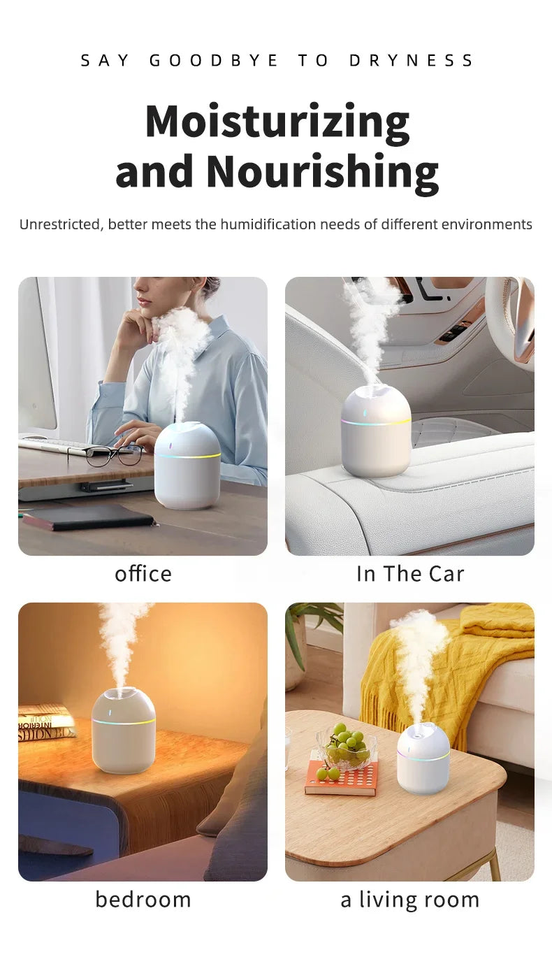 Air Humidifier With LED Night Light And Aroma Diffuser