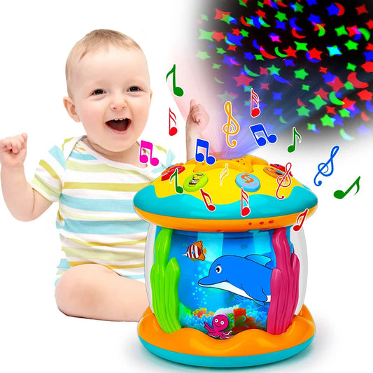 Baby Toys 1-3 Years Babies Ocean Light Rotary Projector Musical Toy