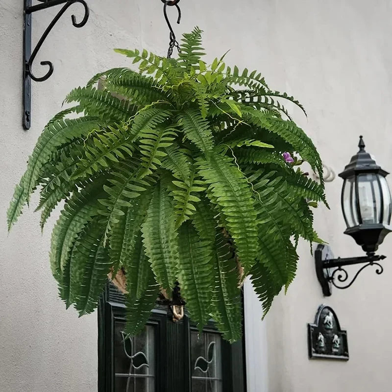 Lifelike Boston Fern Artificial Plant Plastic Outdoor Display