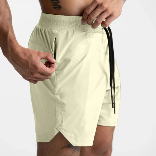 Mens Quick Dry Running Shorts Polyester Solid Pattern