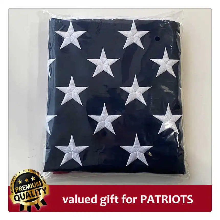 Embroidered USA Flag Banner 50 Stars 13 Stripes Waterproof Oxford Fabric