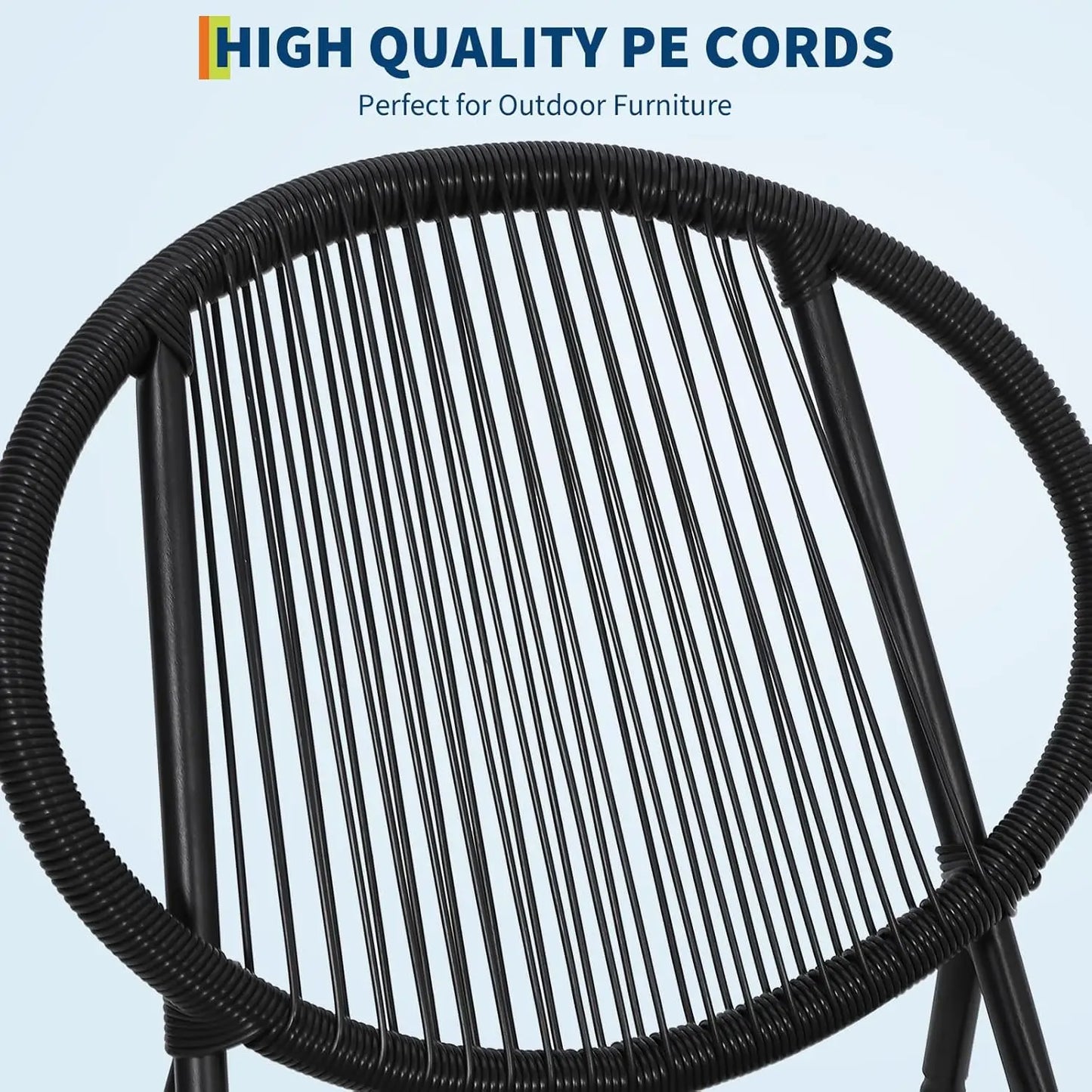 Patio Metal Bistro Set With Table And Chairs Weather Resistant