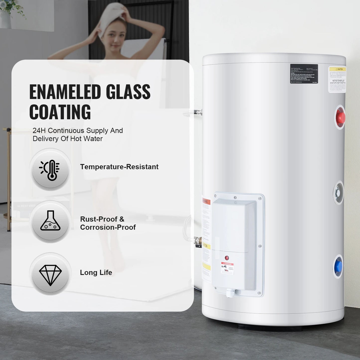 SucceBuy 75L Electric Water Heater Tankless Instant Hot Water Heater