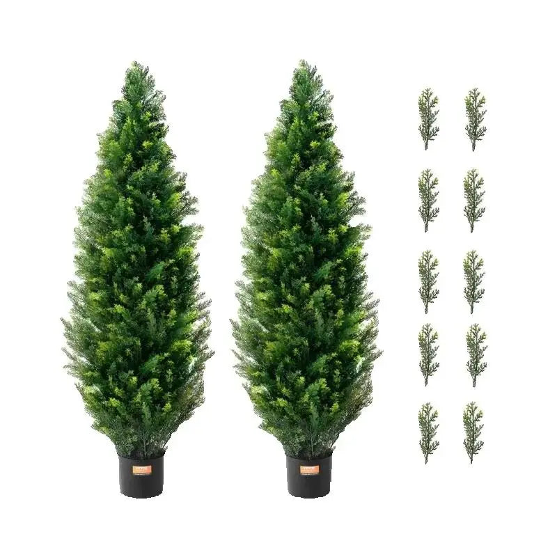 SucceBuy Artificial Cedar Topiary Tree Evergreen Faux Plant