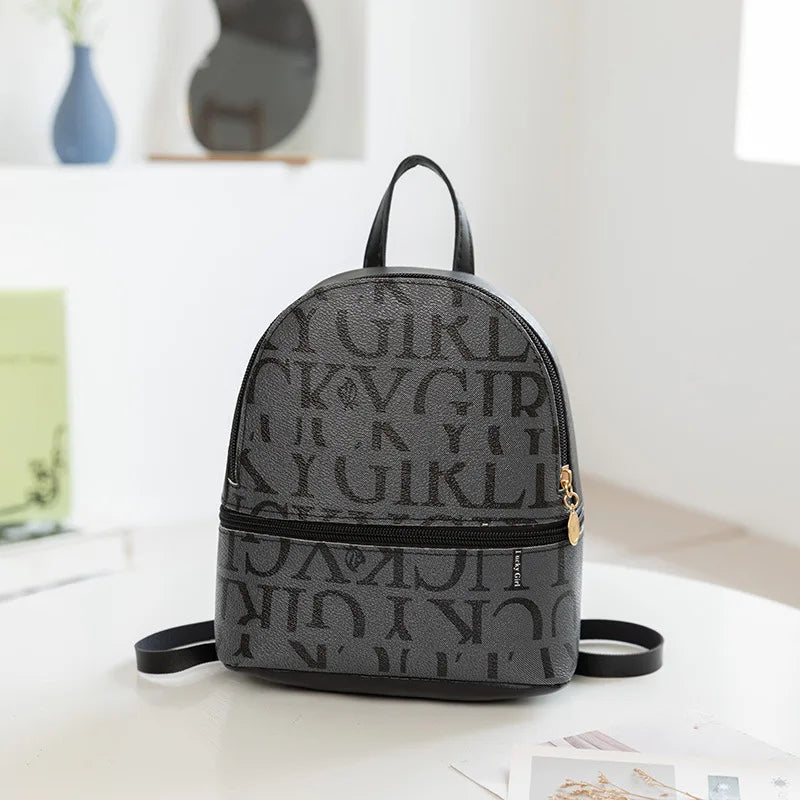 PU Leather Mini Backpack Retro Crossbody Bag For Unisex Casual